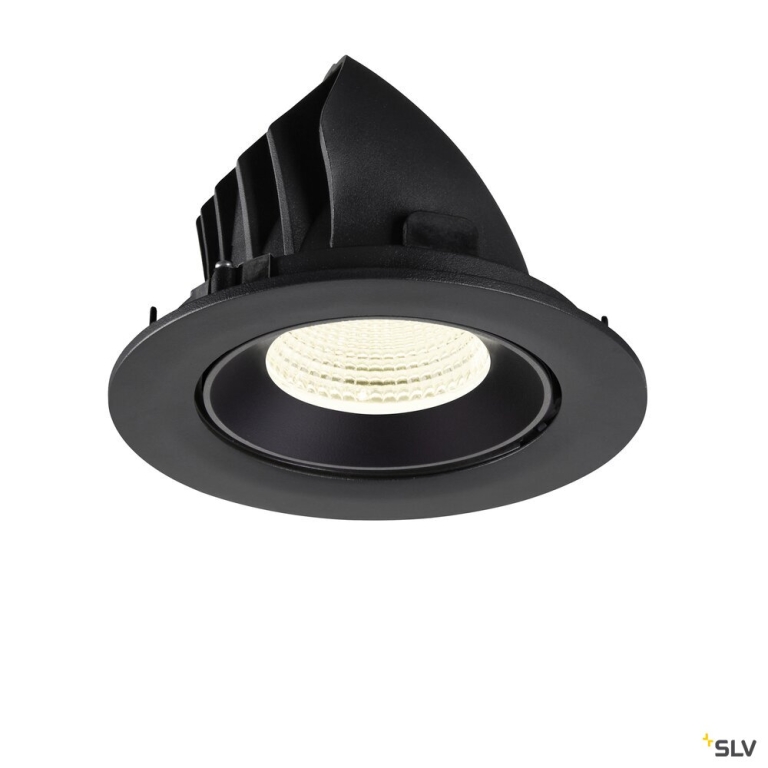 SLV NUMINOS® GIMBLE L, Deckeneinbauleuchte, 4000 K, 55°, IP20, rund, schwarz