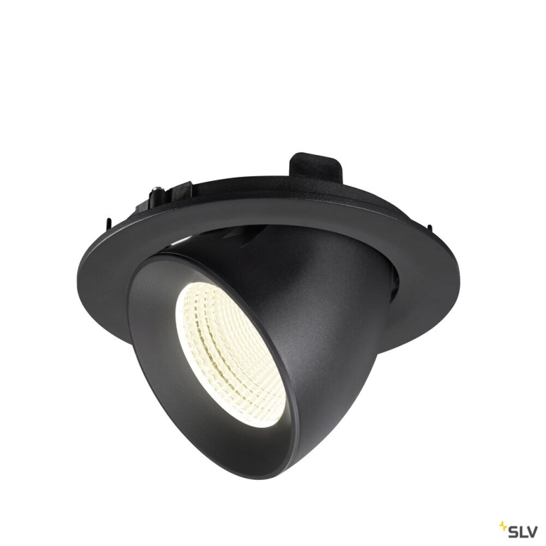 SLV NUMINOS® GIMBLE L, Deckeneinbauleuchte, 4000 K, 55°, IP20, rund, schwarz