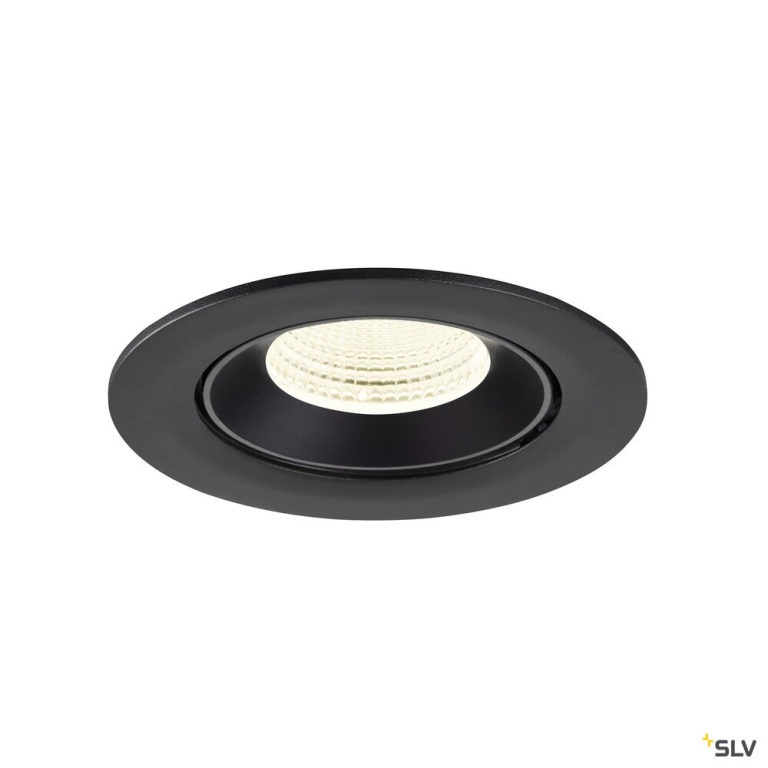 SLV NUMINOS® GIMBLE L, Deckeneinbauleuchte, 4000 K, 55°, IP20, rund, schwarz