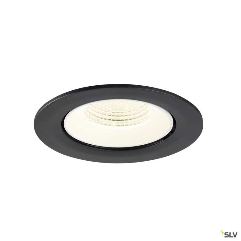 SLV NUMINOS® GIMBLE L, Deckeneinbauleuchte, 4000 K, 55°, IP20, rund, schwarz / weiß