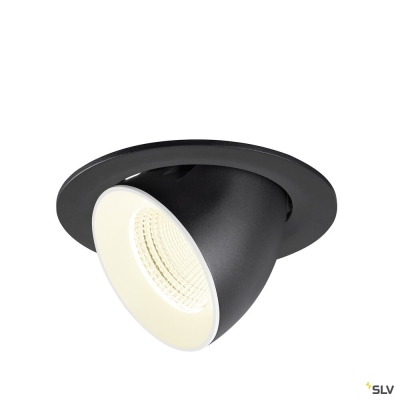 SLV NUMINOS® GIMBLE L, Deckeneinbauleuchte, 4000 K, 55°, IP20, rund, schwarz / weiß
