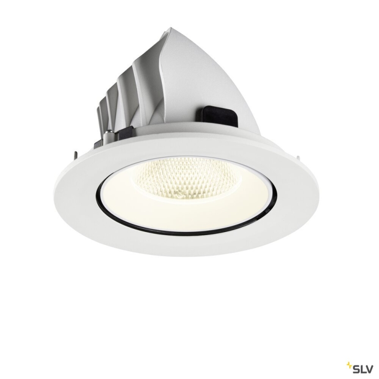 SLV NUMINOS® GIMBLE L, Deckeneinbauleuchte, 4000 K, 20°, IP20, rund, weiß