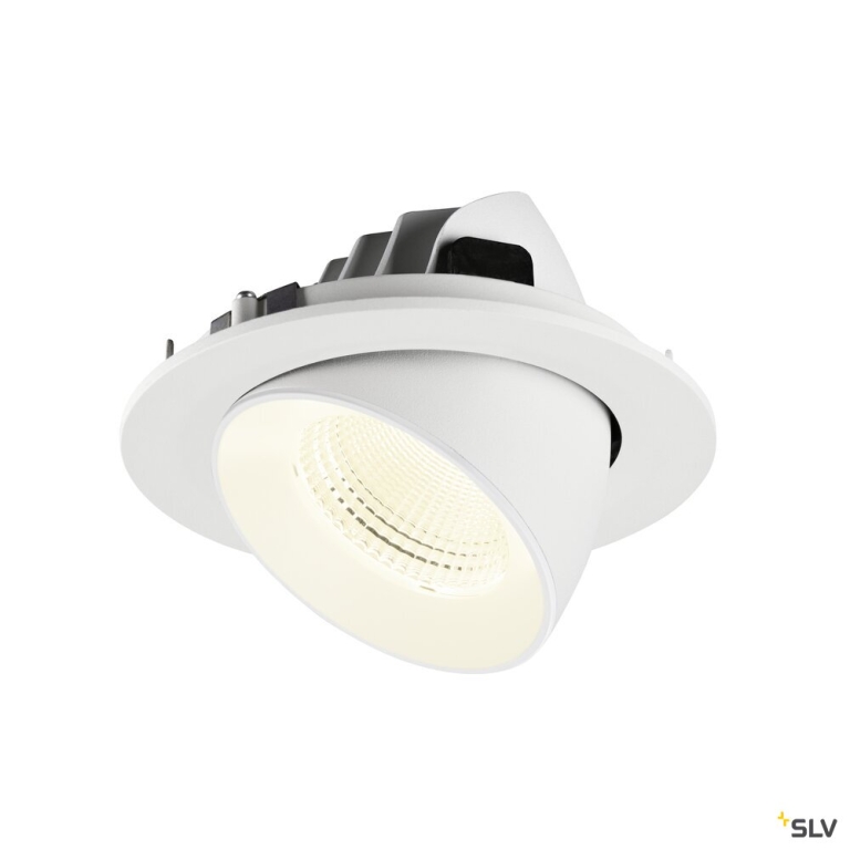 SLV NUMINOS® GIMBLE L, Deckeneinbauleuchte, 4000 K, 55°, IP20, rund, weiß