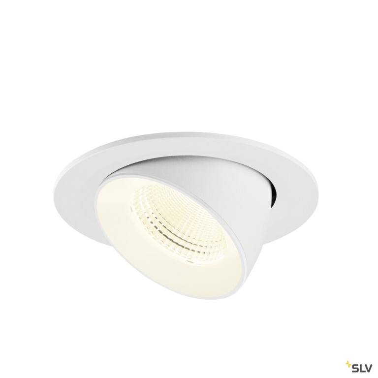 SLV NUMINOS® GIMBLE L, Deckeneinbauleuchte, 4000 K, 55°, IP20, rund, weiß