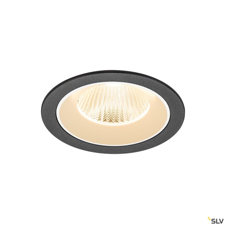 SLV NUMINOS® L, Deckeneinbauleuchte, 2700 K, 40°, IP20, rund, schwarz / weiß