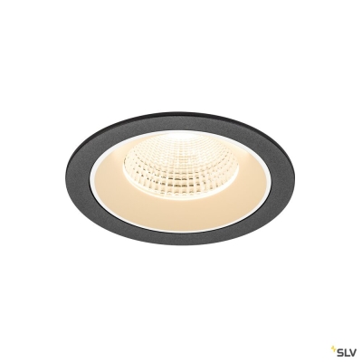 SLV NUMINOS® L, Deckeneinbauleuchte, 2700 K, 55°, IP20, rund, schwarz / weiß
