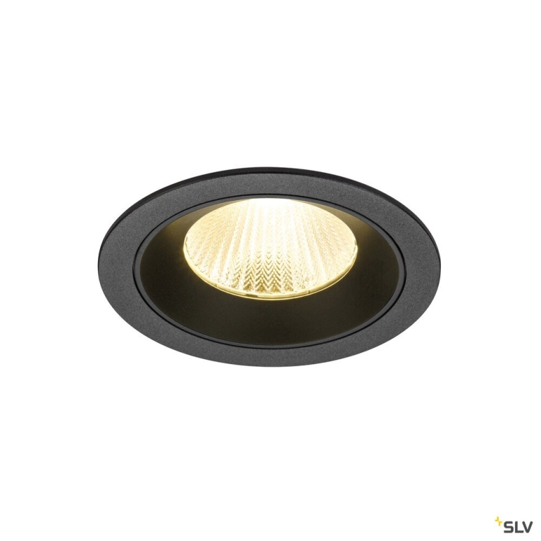 SLV NUMINOS® L, Deckeneinbauleuchte, 3000 K, 40°, IP20, rund, schwarz