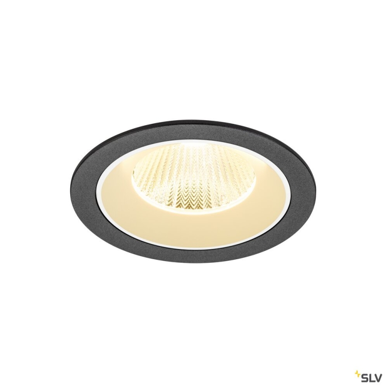 SLV NUMINOS® L, Deckeneinbauleuchte, 3000 K, 40°, IP20, rund, schwarz / weiß