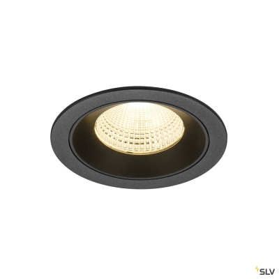SLV NUMINOS® L, Deckeneinbauleuchte, 3000 K, 55°, IP20, rund, schwarz