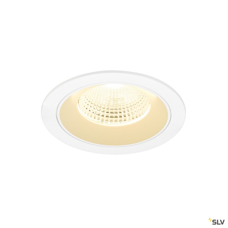 SLV NUMINOS® L, Deckeneinbauleuchte, 3000 K, 55°, IP20, rund, weiß