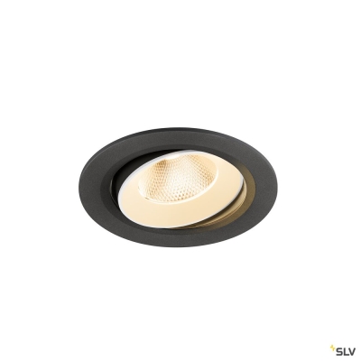 SLV NUMINOS® MOVE L, Deckeneinbauleuchte, 2700 K, 20°, IP20, rund, schwarz / weiß