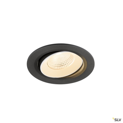 SLV NUMINOS® MOVE L, Deckeneinbauleuchte, 2700 K, 55°, IP20, rund, schwarz / weiß