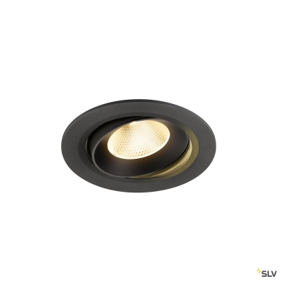 SLV NUMINOS® MOVE L, Deckeneinbauleuchte, 3000 K, 20°, IP20, rund, schwarz