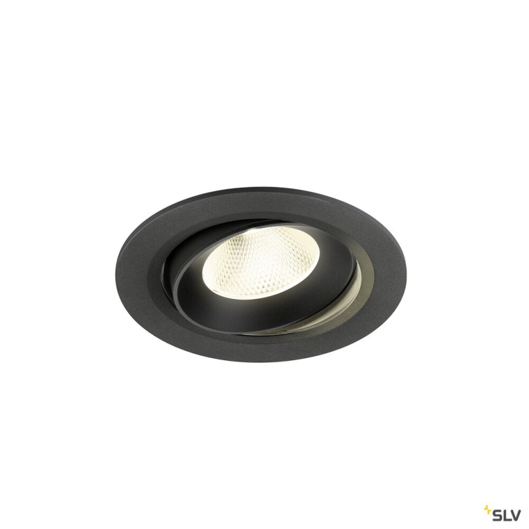 SLV NUMINOS® MOVE L, Deckeneinbauleuchte, 4000 K, 20°, IP20, rund, schwarz