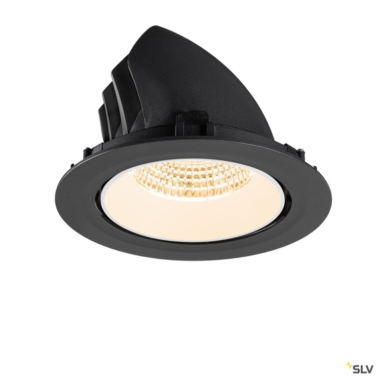 SLV NUMINOS® GIMBLE XL, Deckeneinbauleuchte,, 2700 K, 55°, schwarz / weiß