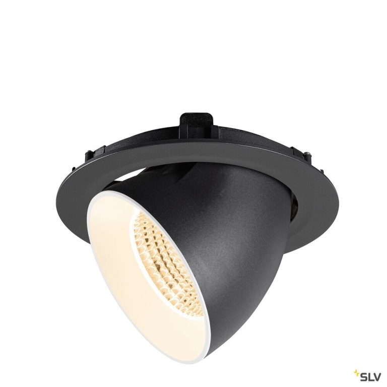 SLV NUMINOS® GIMBLE XL, Deckeneinbauleuchte,, 2700 K, 55°, schwarz / weiß