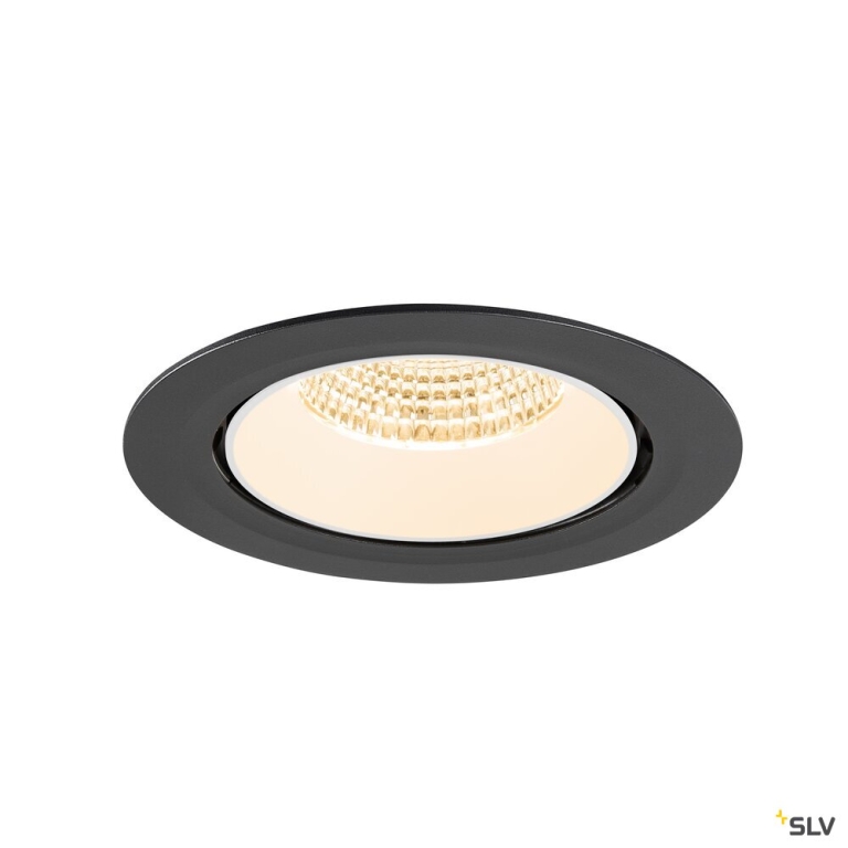 SLV NUMINOS® GIMBLE XL, Deckeneinbauleuchte,, 2700 K, 55°, schwarz / weiß