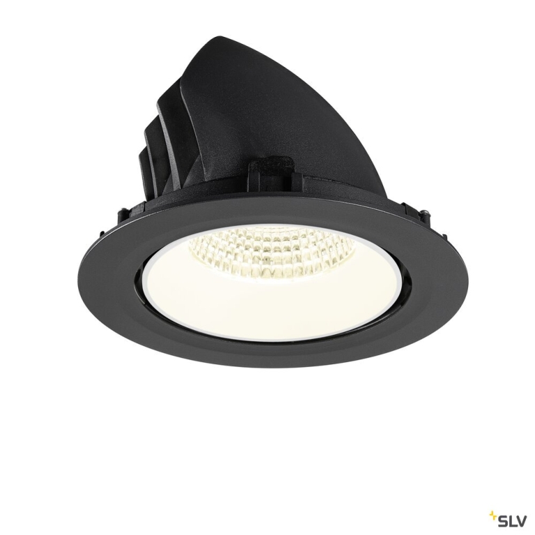 SLV NUMINOS® GIMBLE XL, Deckeneinbauleuchte,, 4000 K, 55°, schwarz / weiß
