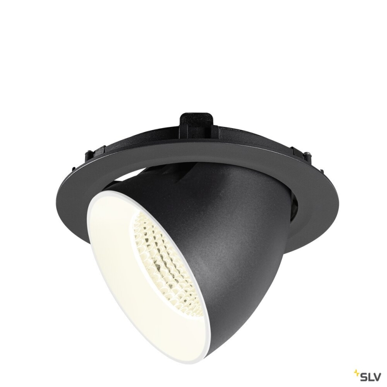 SLV NUMINOS® GIMBLE XL, Deckeneinbauleuchte,, 4000 K, 55°, schwarz / weiß