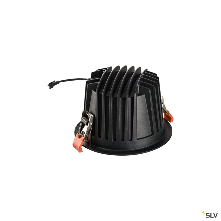 SLV NUMINOS® XL, Deckeneinbauleuchte, 2700 K, 20°, IP20, rund, schwarz