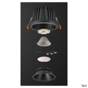NUMINOS® XL, Deckeneinbauleuchte, 3000 K, 40°, IP20, rund, schwarz