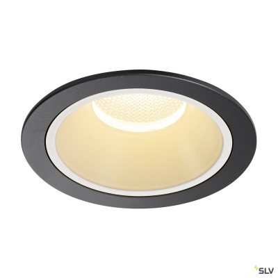 SLV NUMINOS® XL, Deckeneinbauleuchte, 3000 K, 55°, IP20, rund, schwarz / weiß