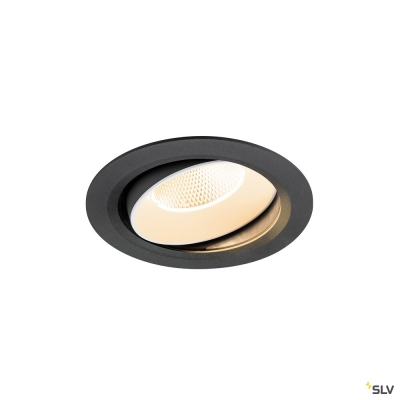 SLV NUMINOS® MOVE XL, Deckeneinbauleuchte, 2700 K, 20°, IP20, rund, schwarz / weiß
