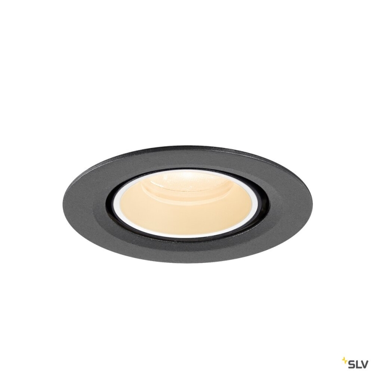 SLV NUMINOS® GIMBLE XS, Deckeneinbauleuchte, 2700 K, 20°, IP20, rund, schwarz / weiß