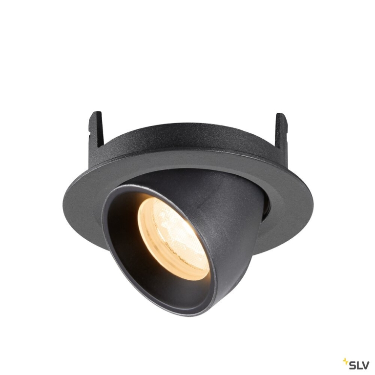 SLV NUMINOS® GIMBLE XS, Deckeneinbauleuchte, 2700 K, 40°, IP20, rund, schwarz