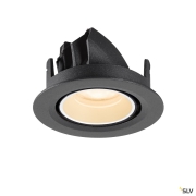 NUMINOS® GIMBLE XS, Deckeneinbauleuchte, 2700 K, 55°, IP20, rund, schwarz / weiß