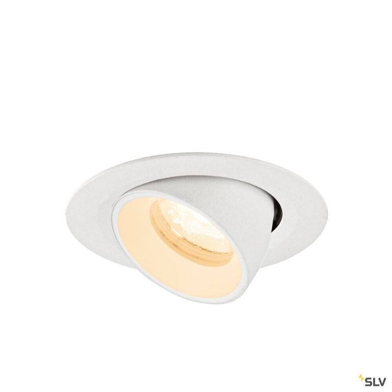 SLV NUMINOS® GIMBLE XS, Deckeneinbauleuchte, 2700 K, 40°, IP20, rund, weiß