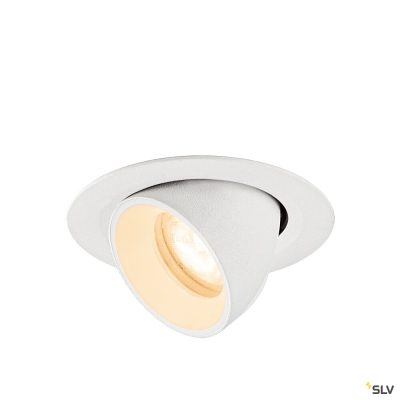 SLV NUMINOS® GIMBLE XS, Deckeneinbauleuchte, 2700 K, 55°, IP20, rund, weiß