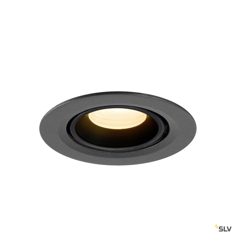 SLV NUMINOS® GIMBLE XS, Deckeneinbauleuchte, 3000 K, 20°, IP20, rund, schwarz