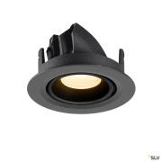 NUMINOS® GIMBLE XS, Deckeneinbauleuchte, 3000 K, 20°, IP20, rund, schwarz