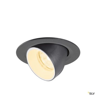 SLV NUMINOS® GIMBLE XS, Deckeneinbauleuchte, 3000 K, 20°, IP20, rund, schwarz / weiß