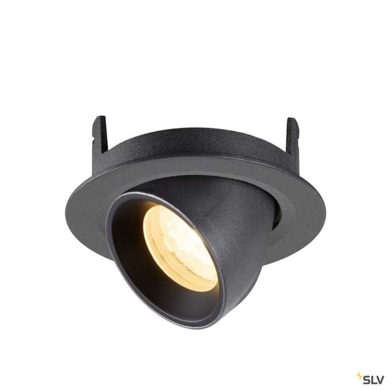 SLV NUMINOS® GIMBLE XS, Deckeneinbauleuchte, 3000 K, 40°, IP20, rund, schwarz