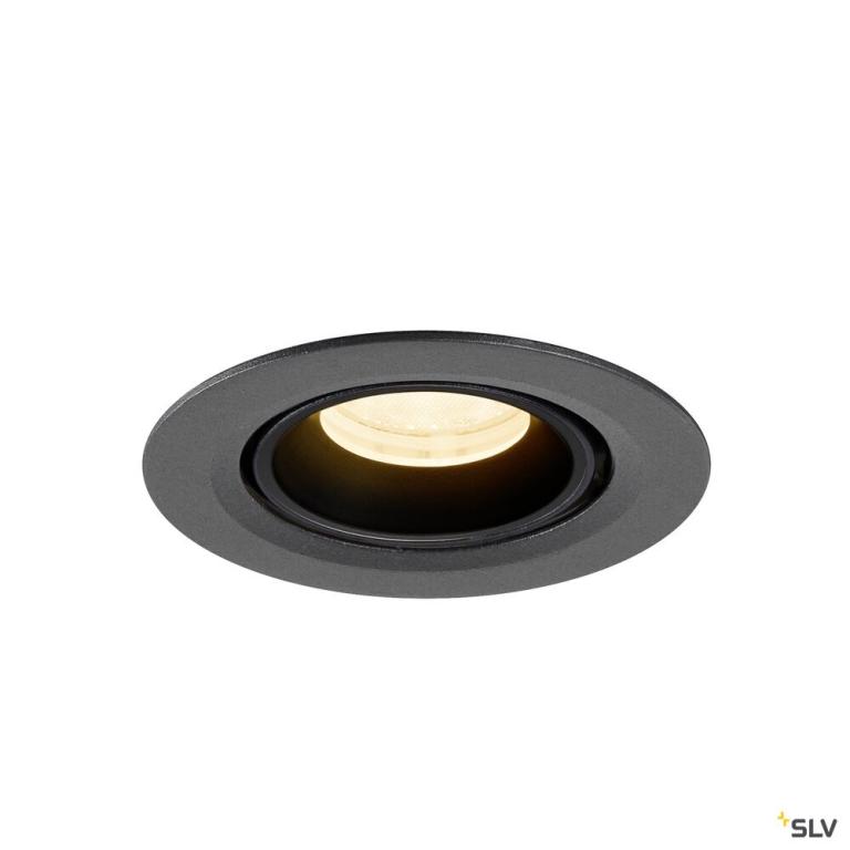SLV NUMINOS® GIMBLE XS, Deckeneinbauleuchte, 3000 K, 40°, IP20, rund, schwarz