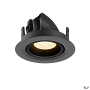 NUMINOS® GIMBLE XS, Deckeneinbauleuchte, 3000 K, 40°, IP20, rund, schwarz