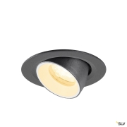 NUMINOS® GIMBLE XS, Deckeneinbauleuchte, 3000 K, 40°, IP20, rund, schwarz / weiß