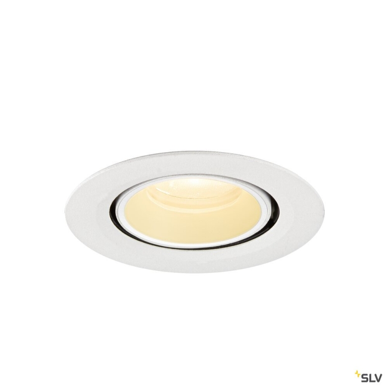 SLV NUMINOS® GIMBLE XS, Deckeneinbauleuchte, 3000 K, 20°, IP20, rund, weiß