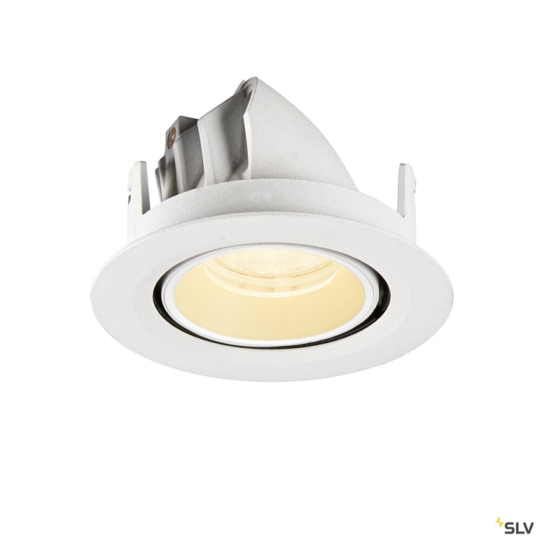 SLV NUMINOS® GIMBLE XS, Deckeneinbauleuchte, 3000 K, 40°, IP20, rund, weiß