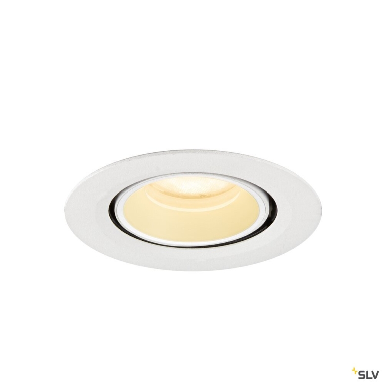 SLV NUMINOS® GIMBLE XS, Deckeneinbauleuchte, 3000 K, 55°, IP20, rund, weiß