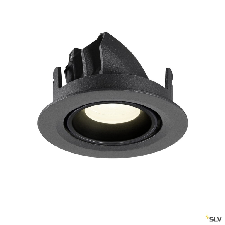SLV NUMINOS® GIMBLE XS, Deckeneinbauleuchte, 4000 K, 20°, IP20, rund, schwarz
