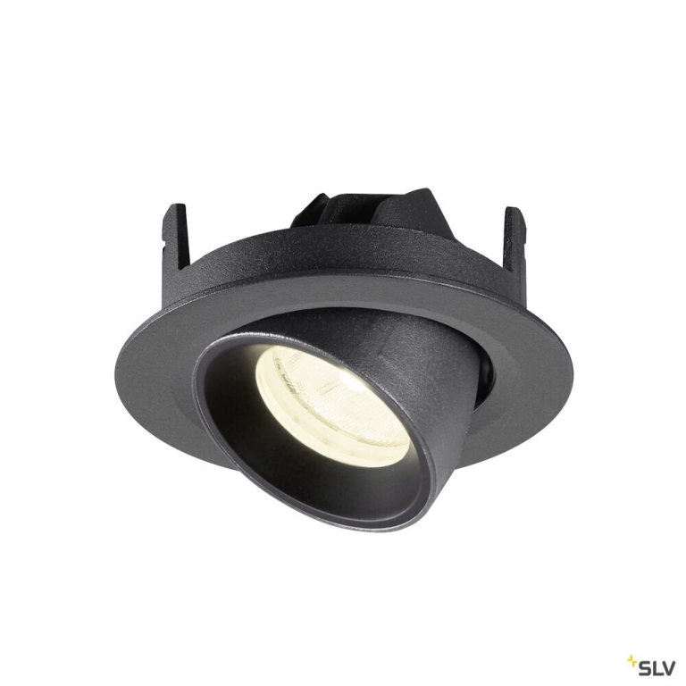 SLV NUMINOS® GIMBLE XS, Deckeneinbauleuchte, 4000 K, 20°, IP20, rund, schwarz