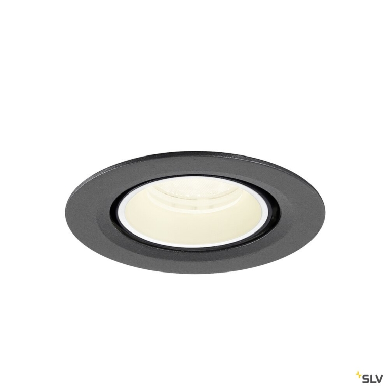SLV NUMINOS® GIMBLE XS, Deckeneinbauleuchte, 4000 K, 40°, IP20, rund, schwarz / weiß