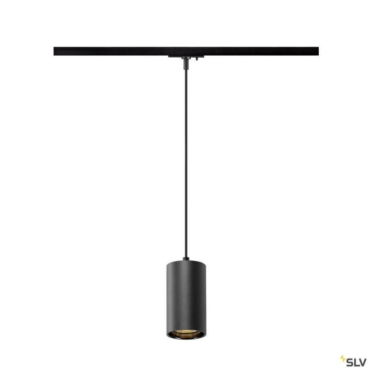 SLV ASTO TUBE, 1~ Pendelleuchte, GU10, Pendellänge 250 cm, 1 x max. 10 W, schwarz