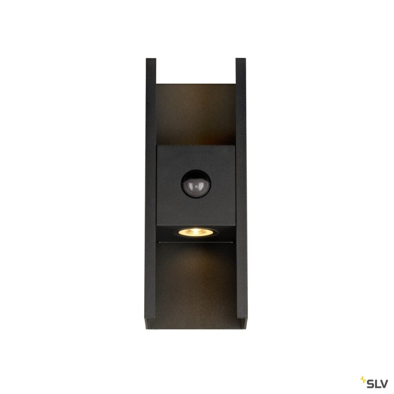 SLV FLATT II, Wandaufbauleuchte, SENSOR, 2700 K, max. 10 W, schwarz