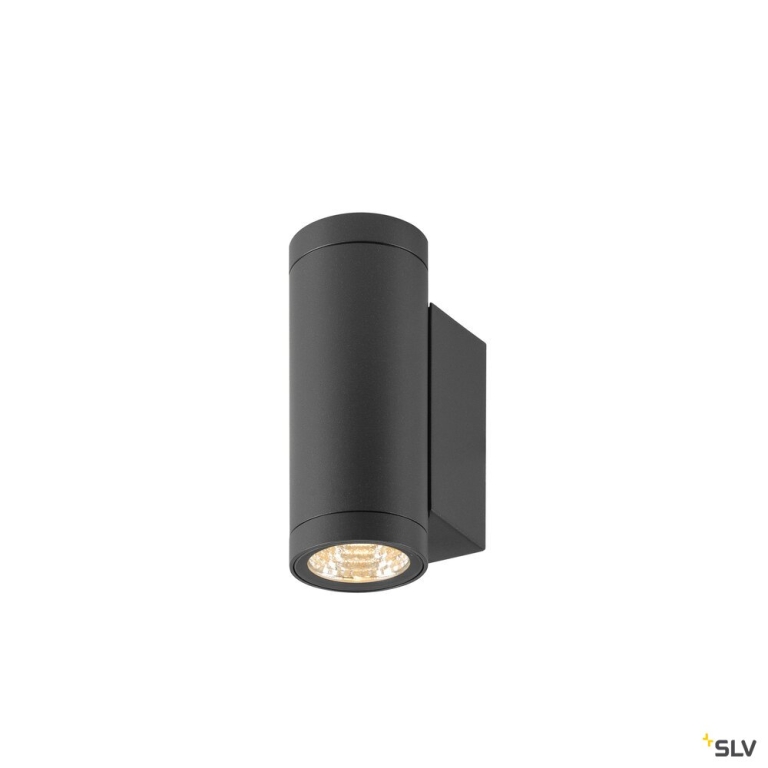 SLV HELIA PRO S, Wandaufbauleuchte, single, DALI, P2, zylindrisch, 2700 K, 6 W, 24°, anthrazit