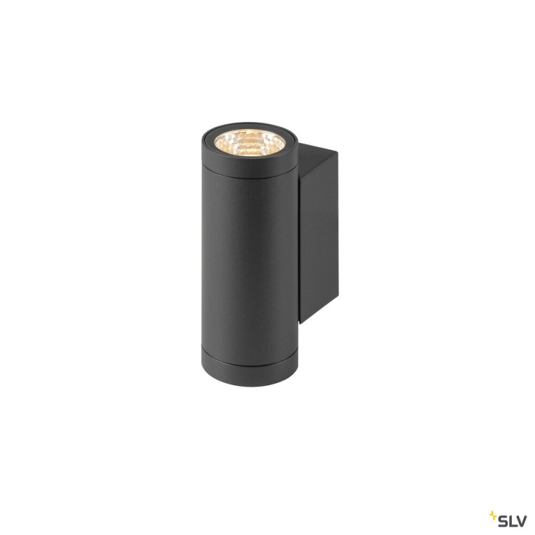 SLV HELIA PRO S, Wandaufbauleuchte, up/down, DALI, P2, zylindrisch, 2700 K, 12 W, 24°, anthrazit