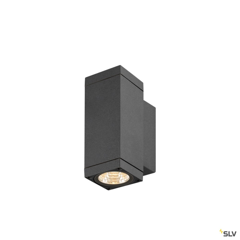 SLV THEO PRO S, Wandaufbauleuchte, up/down, DALI, P2, rechteckig, 2700 K, 12 W, 24°, anthrazit